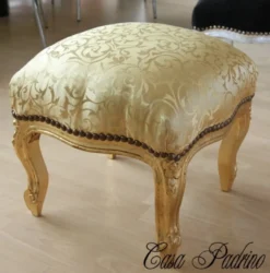 Casa Padrino Barock Fußhocker Gold Muster / Gold - Antik Stil Möbel - Hocker