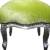 Casa Padrino Barock Fußhocker Jadegrün / Silber - Möbel - Hocker Grün Silber