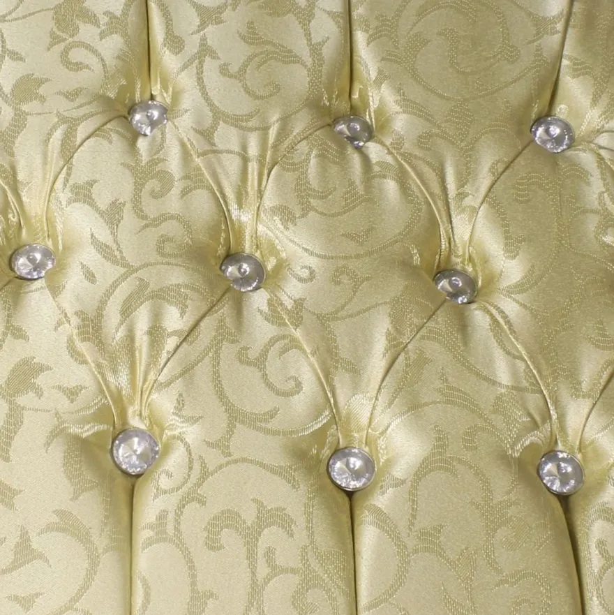 Casa Padrino Barock Fußhocker Gold Muster / Gold 60 x 40 x H. 35 cm - Handgefertigter Barock Hocker mit Glitzersteinen - Barockstil Möbel