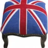 Casa Padrino Barock Fußhocker Union Jack / Schwarz - Hocker Englische Flagge - Antik Stil England