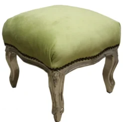 Casa Padrino Barock Fußhocker Jägergrün / Silber - Antik Stil Möbel - Hocker