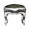 Casa Padrino Barock Fußhocker Silber / Silber - Hocker Möbel