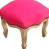 Casa Padrino Barock Fußhocker Pink / Silber