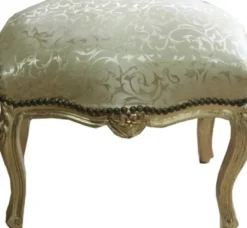 Casa Padrino Barock Fußhocker Gold Muster / Gold Medium