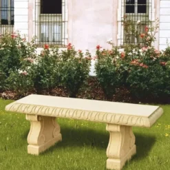 Casa Padrino Barock Gartenbank Beige 140 cm - Barock Garten Möbel - Made in Italy