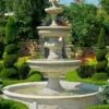 Casa Padrino Barock Gartenbrunnen / Springbrunnen Ø 265 x H. 280 cm - Prunkvoller 3-Stufiger Brunnen im Barockstil