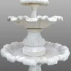 Casa Padrino Barock Gartenbrunnen / Springbrunnen mit Tauben Weiß Ø 100 x H. 210 cm - Gartendeko Accessoires