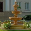 Casa Padrino Barock Gartenbrunnen Ø 445 x H. 290 cm - Prunkvoller 3-Stufiger Kunststein Springbrunnen