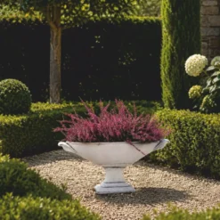 Casa Padrino Barock Garten Deko Blumentopf Weiß 64 cm - Barockstil Pflanzentopf