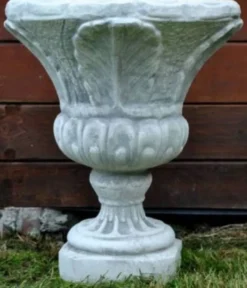 Casa Padrino Barock Garten Deko Blumentopf Grau Ø 49 x H. 58 cm - Runder Pflanzentopf im Barockstil - Barock Garten Deko - Barock Terrassen Deko - Barock Deko Accessoires