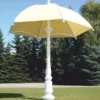 Casa Padrino Barock Garten Deko Sonnenschirm Weiß / Creme Ø 350 x H. 418,5 cm