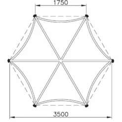 Casa Padrino Barock Garten Deko Sonnenschirm Weiß / Creme Ø 350 x H. 418,5 cm