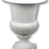 Casa Padrino Barock Garten Deko Blumentopf Weiß H. 66,8 cm - Prunkvoller Pflanzentopf im Barockstil - Barock Garten & Terrassen Deko Accessoires