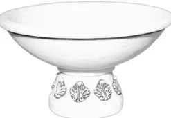 Casa Padrino Barock Garten Deko Blumentopf Weiß Ø 90 x H. 56 cm - Runder Pflanzentopf im Barockstil - Barock Garten Deko - Barock Terrassen Deko - Barock Deko Accessoires