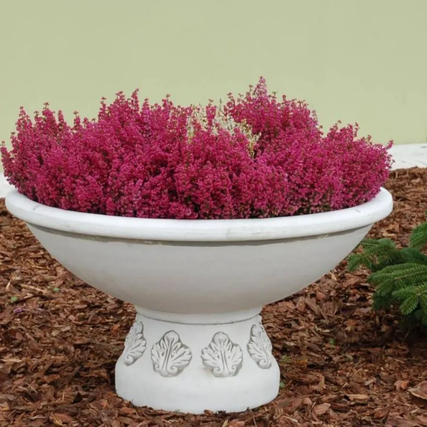 Casa Padrino Barock Garten Deko Blumentopf Weiß Ø 90 x H. 56 cm - Runder Pflanzentopf im Barockstil - Barock Garten Deko - Barock Terrassen Deko - Barock Deko Accessoires