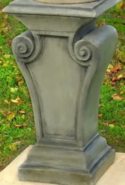 Casa Padrino Barock Gartendeko Säule Grau 42 x 42 x H. 80 cm - Prunkvolle Gartensäule im Barockstil