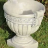 Casa Padrino Barock Garten Deko Blumentopf Grau 44 x H. 44 cm - Prunkvoller Pflanzentopf im Barockstil - Barock Garten Deko - Barock Terrassen Deko - Barock Deko Accessoires