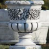 Casa Padrino Barock Garten Deko Blumentopf Grau Ø 48 x H. 62 cm - Runder Pflanzentopf im Barockstil - Barock Garten Deko - Barock Terrassen Deko - Barock Deko Accessoires