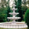 Casa Padrino Barock Garten Deko Springbrunnen Weiß / Grau Ø 280 x H. 160 cm - Prunkvoller Gartenbrunnen im Barockstil - Stein Brunnen mit Umrandung - Barock Garten & Terrassen Deko Accessoires