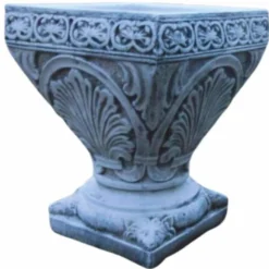 Casa Padrino Barock Garten Deko Blumentopf Antik Weiß H. 50 cm - Barockstil Garten Deko