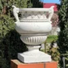 Casa Padrino Barock Garten Deko Blumentopf Weiß H. 53 cm - Prunkvoller Pflanzentopf im Barockstil - Barock Garten Deko - Barock Terrassen Deko - Barock Deko Accessoires