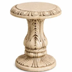 Casa Padrino Barock Garten Deko Beistelltisch / Hocker Beige H. 47 cm - Barock Garten Möbel