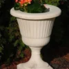 Casa Padrino Barock Garten Deko Blumentopf Weiß Ø 39 x H. 52 cm - Runder Pflanzentopf im Barockstil - Barock Garten Deko - Barock Terrassen Deko - Barock Deko Accessoires