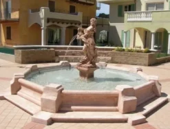 Casa Padrino Barock Garten Deko Springbrunnen Braun Ø 482 x H. 200 cm - Made in Italy