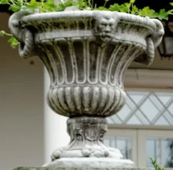 Casa Padrino Barock Garten Deko Blumentopf Grau 73 x 67 x H. 70 cm - Prunkvoller Pflanzentopf im Barockstil - Barock Garten Deko - Barock Terrassen Deko - Barock Deko Accessoires