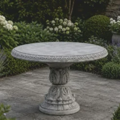 Casa Padrino Barock Gartentisch Grau Ø 125 cm - Barock Garten Möbel - Made in Italy