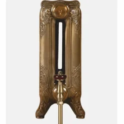 Casa Padrino Barock Gusseisen Heizkörper Braun / Messing 50 cm - Vintage Heizung