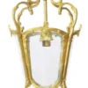 Casa Padrino Barock Hängeleuchte Gold Deckenlaterne - Massive Messing Lampe, 70 cm Höhe, 35 cm Durchmesser