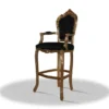 Casa Padrino Barock Hochstuhl Barstuhl Gold Schwarz 55 x 50 x H. 140 cm - Limited Edition