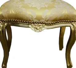 Casa Padrino Barock Hocker Gold Bouquet Muster / Gold Medium