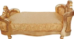 Casa Padrino Barock Hundebett Gold Muster / Gold - Handgefertigtes Antik Stil Hundebett - Prunkvolle Hunde Möbel im Barockstil - Antik Stil Tiermöbel - Barock Tiermöbel