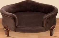 Casa Padrino Barock Hundebett Royal Braun / Braun / Gold - Barock Hundemöbel - Barock Tiermöbel - Tiermöbel im Barockstil