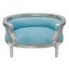 Casa Padrino Barock Hunde & Katzen Sofa im Antik Stil Blau / Silber 71,5 x 53 x 41 cm