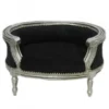 Casa Padrino Barock Hunde & Katzen Sofa im Antik Stil, Schwarz / Silber, Länge 71,5 cm