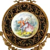 Casa Padrino Barock Keramik Wandbild mit verziertem Rahmen 38 x 32 cm Liebespaar - Barock Wanddeko Wandteller Antik Stil