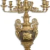 Casa Padrino Barock Kerzenhalter Gold / Bronze 62 x 62 x H. 122,5 cm - Prunkvoller vergoldeter Bronze Kerzenständer 10 flammig - Edel & Prunkvoll