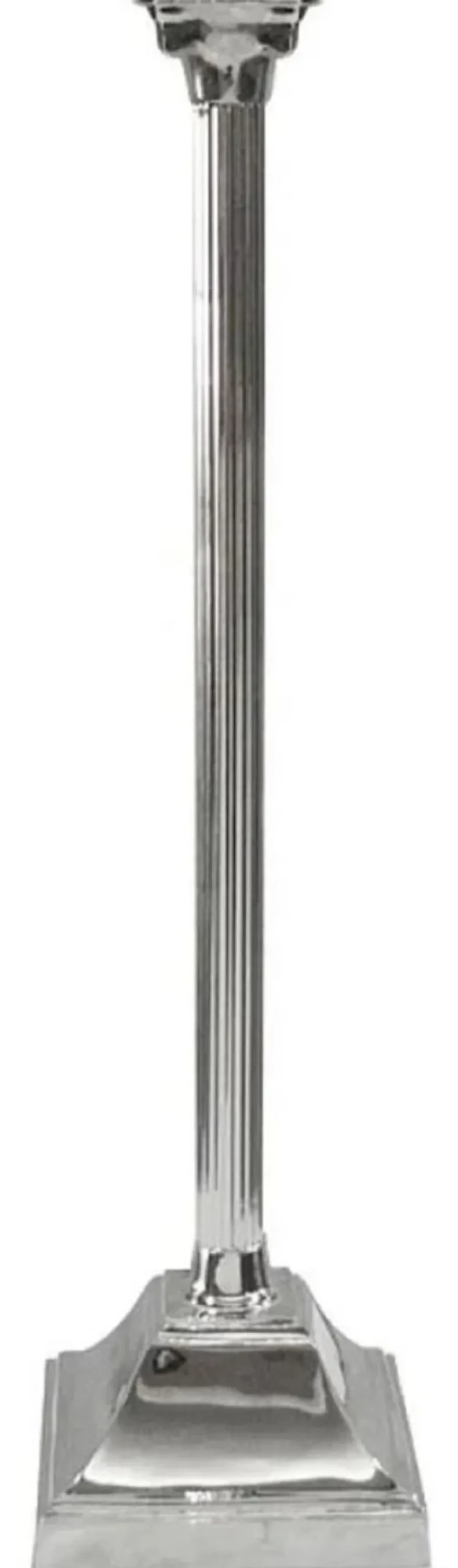 Casa Padrino Barock Kerzenhalter Silber 21 x 21 x H. 81 cm - Prunkvoller Barockstil Aluminium Kerzenständer - Barock Deko Accessoires