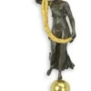 Casa Padrino Barock Kerzenhalter mit dekorativer Bronzefigur und Marmorsockel 26,5 x 26,5 x H. 68,5 cm - Eleganter 5 flammiger Kerzenständer - Deko Accessoires im Barockstil