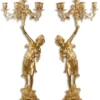 Casa Padrino Barock Kerzenständer Set Gold 32,5 x 32,5 x H. 87 cm - Hotel & Restaurant Deko
