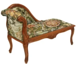 Casa Padrino Barock Kinder Chaiselongue Mod2 Gobelin Braun 109 x 49 x 72 cm - Antik Stil