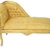 Casa Padrino Barock Kinder Chaiselongue Mod2 Gold Muster / Gold - 109 x 49 x 72 cm
