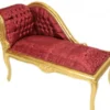 Casa Padrino Barock Kinder Chaiselongue Bordeaux Rot Muster / Gold 109 x 49 x 72 cm - Luxuriöses Antik Stil Möbelstück