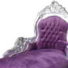 Casa Padrino Barock Kinder Chaiselongue im Antik Stil Lila/Silber 101 x 51 x 93 cm