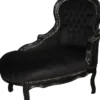 Casa Padrino Barock Kinder Chaiselongue - Kindermöbel im Antik Stil Schwarz/Schwarz 101 x 51 x 93 cm