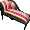 Casa Padrino Barock Kinder Chaiselongue Bunte Streifen / Schwarz - Tron Barock Möbel, 109 x 49 x 72 cm