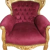 Casa Padrino Barock Kinder Sessel Bordeaux / Gold - Barock Möbel